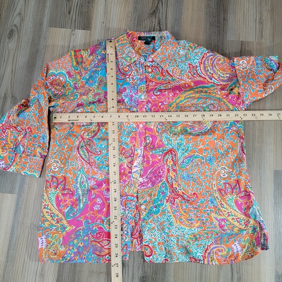 Lauren Ralph Lauren Marble Paisley print top 1XL NWT Women's - Picture 7 of 12